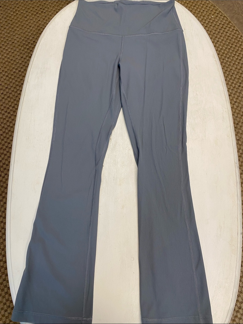 lululemon athletica Ribbed High-Waist Flare Leggings — Slate Blue Gray